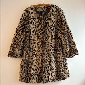 Dennis Basso faux fur leopard coat